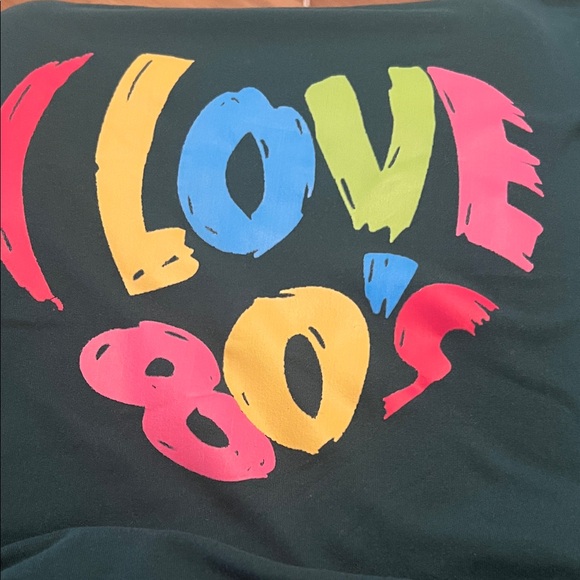 ( 0307) Women's Hunter Green 'I Love 80's' Graphic Top - Picture 6 of 6